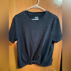 Vans acid wash keyhole tee shirt medium brand new with tags dark gray